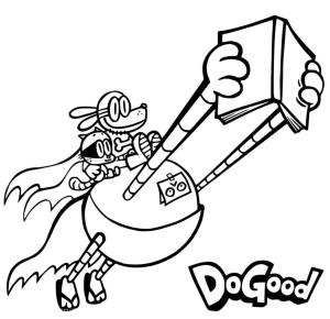 Köpek Adam boyama sayfası,  coloring page, Köpek Adam Uçuş, 