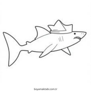Köpek Balığı boyama sayfası – boyama etkinliği, çocuk aktivitesi