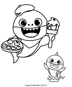 Köpek Balığı boyama sayfası – okul öncesi, evde etkinlik
