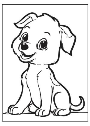 Köpek Yavrusu boyama sayfası,  coloring page, Mutlu Köpek Yavrusu, 