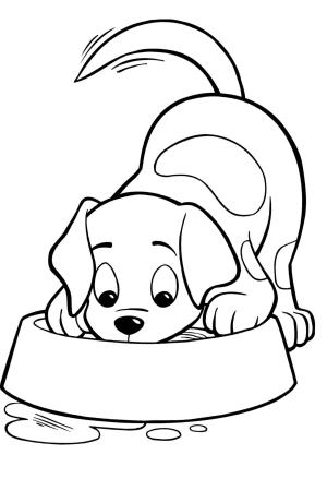 Köpek Yavrusu boyama sayfası,  coloring page, Köpek yavrusu Yeme, 