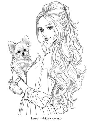 Köpek boyama sayfası – sevimli karakter, sanatsal çalışma