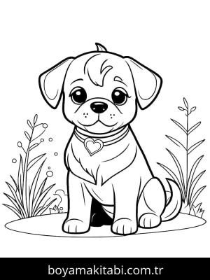 Köpek boyama sayfası – sevimli karakter, sanatsal çalışma