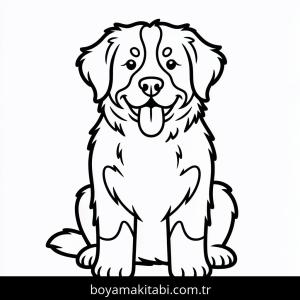 Köpek boyama sayfası – çizgi film temalı, basit çizim