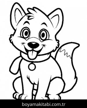 Köpek boyama sayfası – çocuklar için, çizgi film temalı