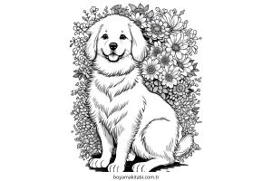 Köpek boyama sayfası – evde etkinlik, ücretsiz yazdır