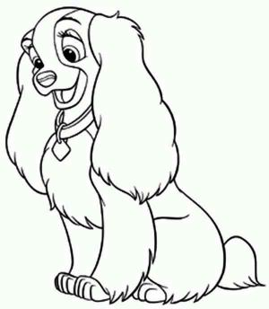 Köpek boyama sayfası, Dog coloring page, Disney Hanımefendi Köpek, 