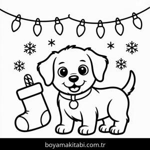 Köpek boyama sayfası – boyama etkinliği, çocuk aktivitesi