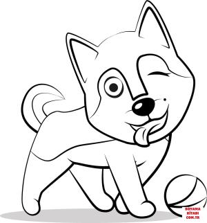 Köpek boyama sayfası, Dog coloring page, , dogs husky puppy 