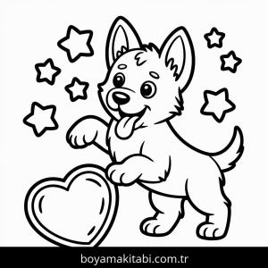 Köpek boyama sayfası – yaratıcılık, eğlenceli etkinlik