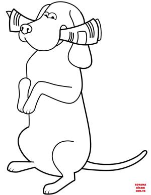 Köpek boyama sayfası, Dog coloring page, , dogs funny beagle with a newspaper 