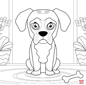 Köpek boyama sayfası, Dog coloring page, , dogs boxer dog 