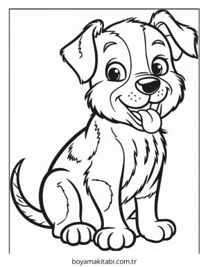 Köpek boyama sayfası – renkli çizimler, okul öncesi