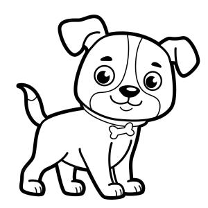 Köpek boyama sayfası, Dog coloring page, Gülümseyen Köpek, 