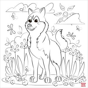 Köpek boyama sayfası, Dog coloring page, , dogs husky 