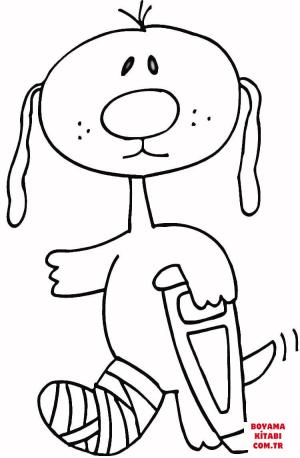 Köpek boyama sayfası, Dog coloring page, , dogs broken dog leg 