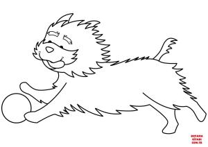 Köpek boyama sayfası, Dog coloring page, , dogs funny yorkshire terrier playing ball 
