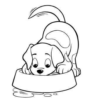 Köpek boyama sayfası, Dog coloring page, Köpek Yemek Çizimi, 