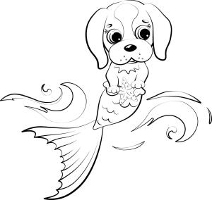 Köpek boyama sayfası, Dog coloring page, , dogs mermaid puppy 