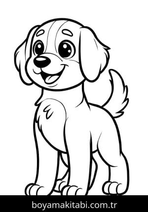 Köpek boyama sayfası – okul öncesi, evde etkinlik
