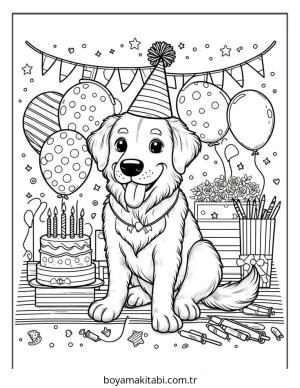 Köpek boyama sayfası – eğitici aktivite, yaratıcılık