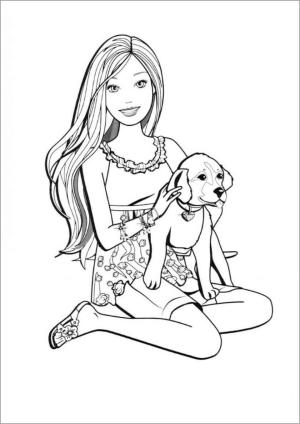 Köpek boyama sayfası, Dog coloring page, Barbie Köpekli, 