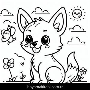 Köpek boyama sayfası – el becerilerini geliştirir, boyama çalışması