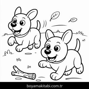 Köpek boyama sayfası – sanatsal çalışma, çocuklar için