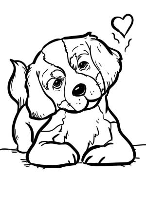 Köpek boyama sayfası, Dog coloring page, Sevgi ile Sevimli Köpek, 