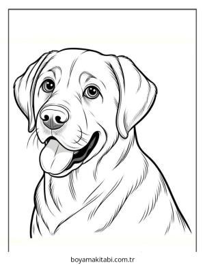 Köpek boyama sayfası – basit çizim, kolay boyama