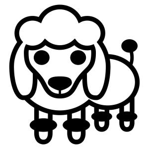 Köpek boyama sayfası, Dog coloring page, , dogs poodle emoji 