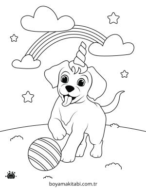 Köpek boyama sayfası – evde etkinlik, ücretsiz yazdır