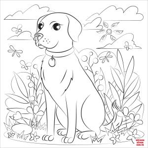 Köpek boyama sayfası, Dog coloring page, , dogs black lab 