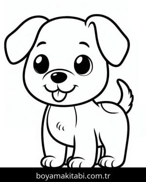 Köpek boyama sayfası – boyama etkinliği, çocuk aktivitesi