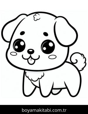Köpek boyama sayfası – kolay boyama, eğitici aktivite