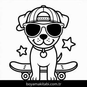 Köpek boyama sayfası – PDF indir, sevimli karakter