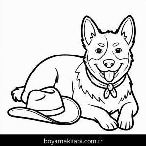 Köpek boyama sayfası – PDF indir, sevimli karakter