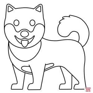 Köpek boyama sayfası, Dog coloring page, , dogs dog emoji 