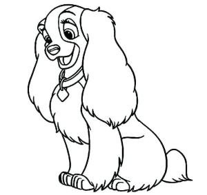 Köpek boyama sayfası, Dog coloring page, Lady’yi Ücretsiz Çiz, 