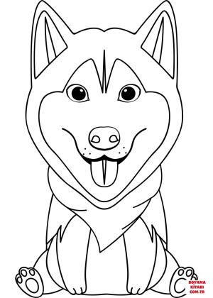 Köpek boyama sayfası, Dog coloring page, , dogs cute husky 
