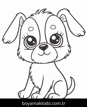 Köpek boyama sayfası – sevimli karakter, sanatsal çalışma