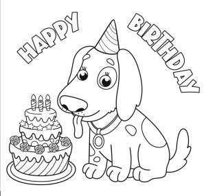 Köpek boyama sayfası, Dog coloring page, Mutlu Yıllar Köpek, 