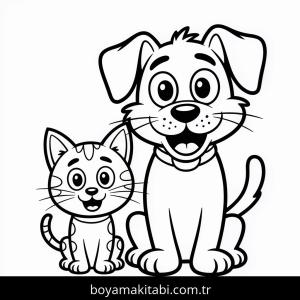 Köpek boyama sayfası – basit çizim, kolay boyama