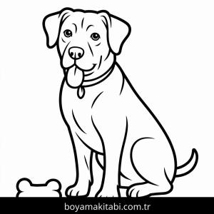 Köpek boyama sayfası – boyama etkinliği, çocuk aktivitesi