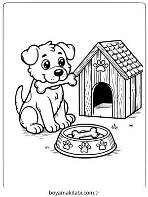 Köpek boyama sayfası – çocuklar için, çizgi film temalı