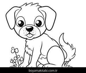 Köpek boyama sayfası – evde etkinlik, ücretsiz yazdır