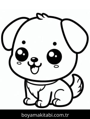 Köpek boyama sayfası – kolay boyama, eğitici aktivite