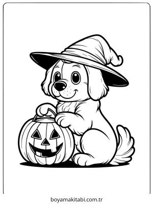 Köpek boyama sayfası – çizgi film temalı, basit çizim