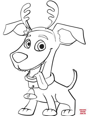 Köpek boyama sayfası, Dog coloring page, , dogs funny dog with antlers 