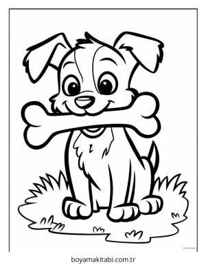 Köpek boyama sayfası – eğlenceli etkinlik, el becerilerini geliştirir